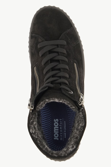 Jomos Leder-Sneaker, Zipper, Fleecefutter, Weite H
