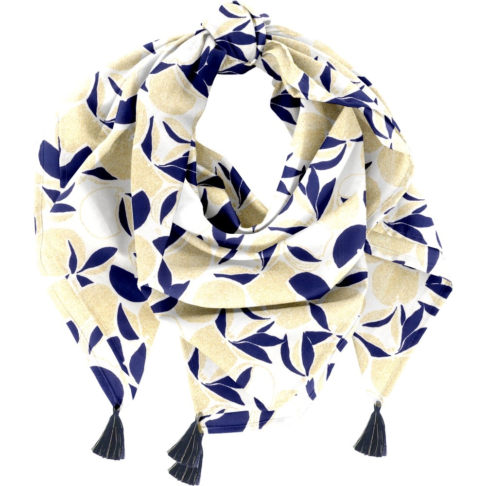 Foulard Pompon Citrons Dorés