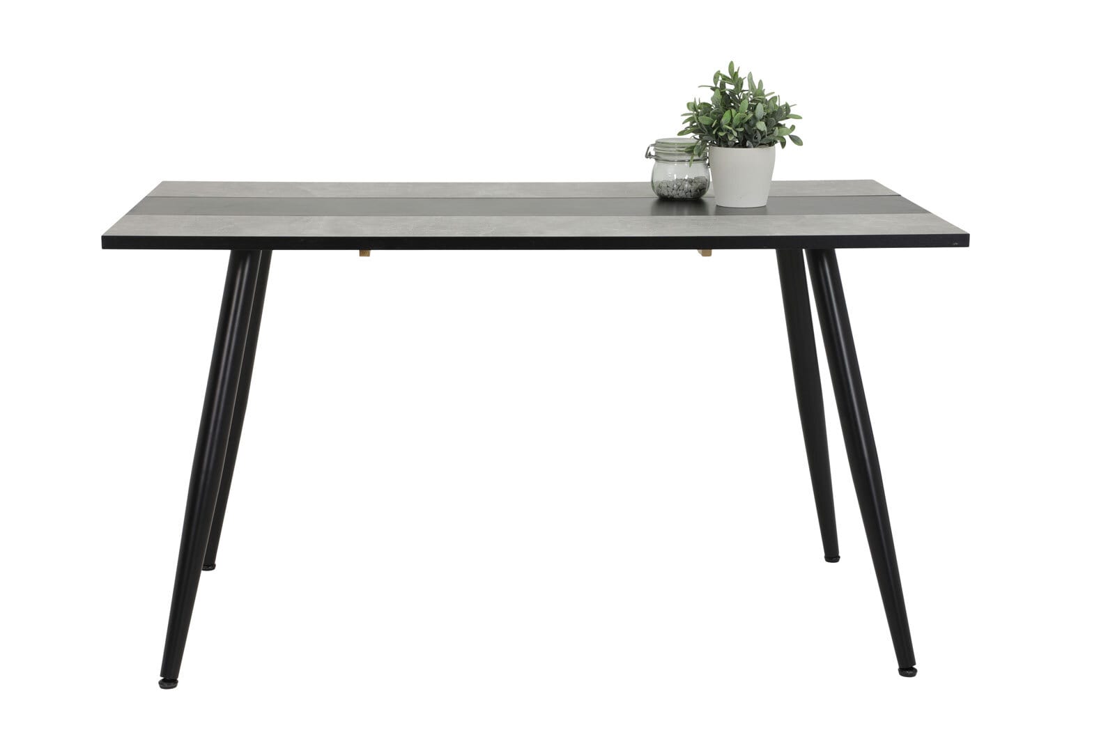 Tischgruppe Janina 7-teilig Beton-Optik/Schwarz/Microfaser Vintage-Optik Grau