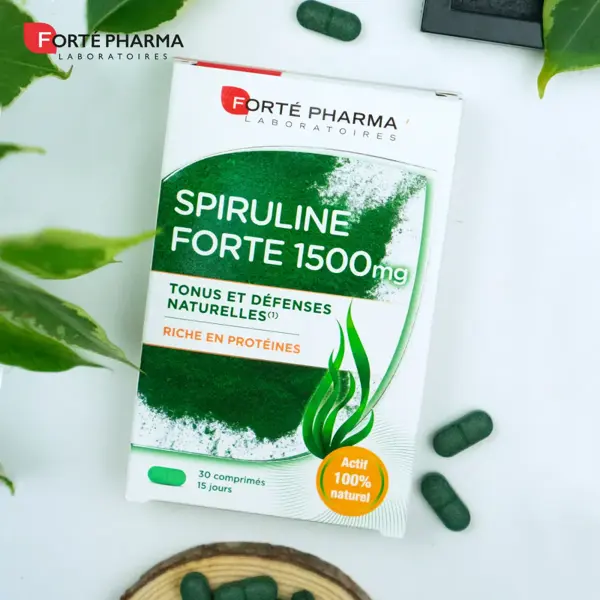 Forté Pharma Spirulina Forte 1500 Energy Defenses Proteínas Naturais 30 comprimidos