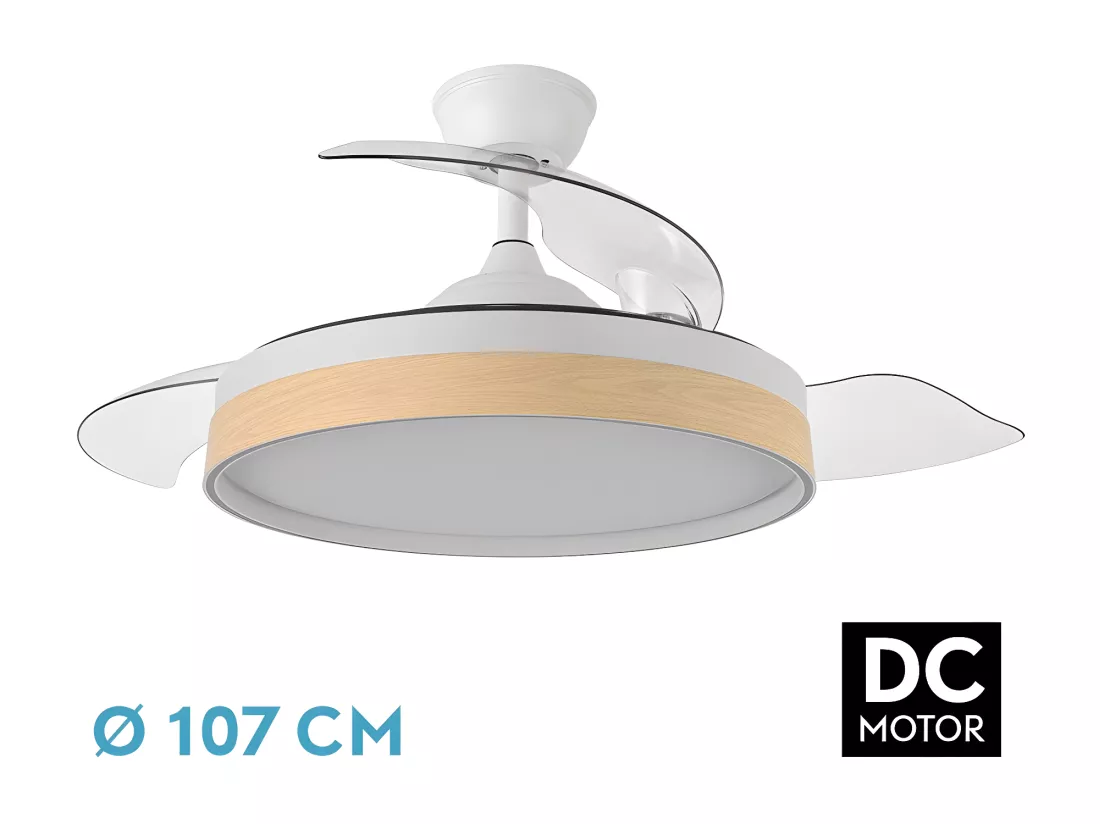 DIMMABLE 72w CCT LED Blanc IGLOU ID ID Ventilateur et télécommande FABRILAMP