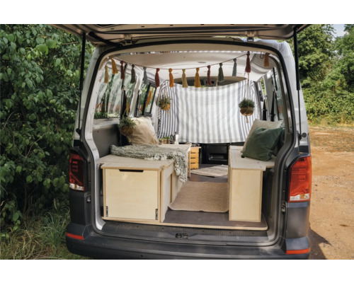Buildify Campingbox Grace bedsysteem, links in de lengterichting, voor VW T5/T6, 1800x1165x406 (LxBxH) (zonder montage- en bevestigingsmateriaal)