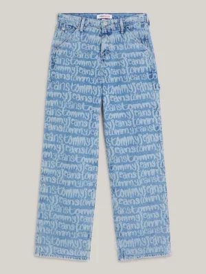 Calça jeans Daisy Low Rise Baggy com estampa de nome