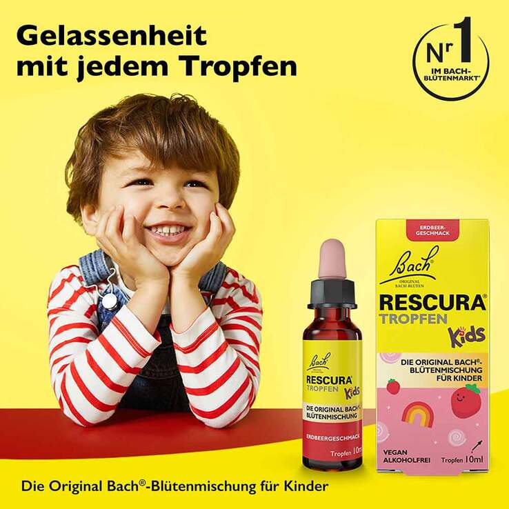 Bachblüten Original Rescura Kids Tropfen Erdbeer alkoholfrei, 10 ml
