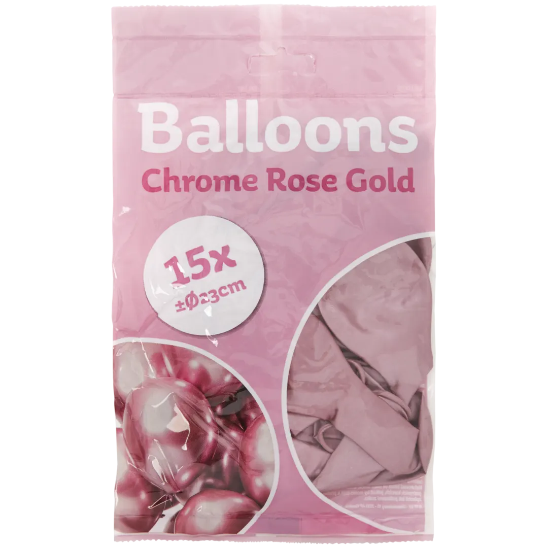 Chroom ballonnen Ø 23 cm | 15 stuks | diverse varianten