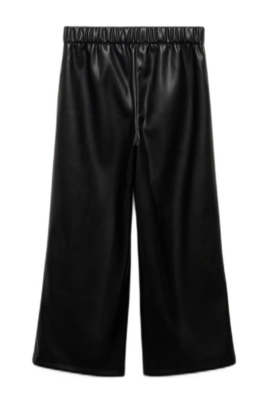 Mango Kids imitatieleren broek zwart