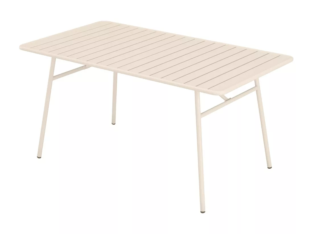 Salle à manger de jardin en métal : une table L.160 cm et 6 chaises - Beige - CEDEIRA de MYLIA