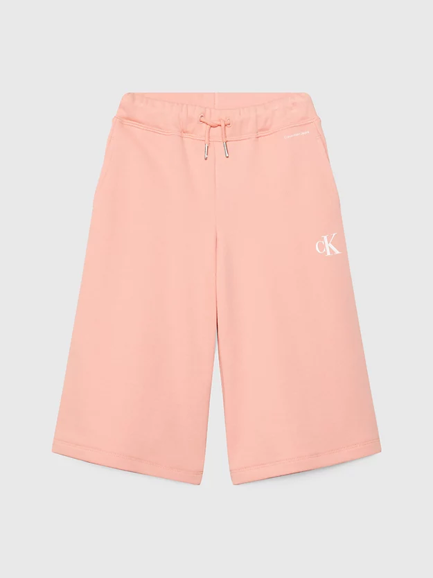 Calças de treino tipo culote em tecido atoalhado de algodão