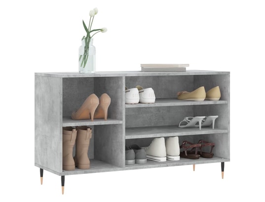 VIDAXL - Armoire à chaussures gris béton 102x36x60 cm bois d'ingénier...