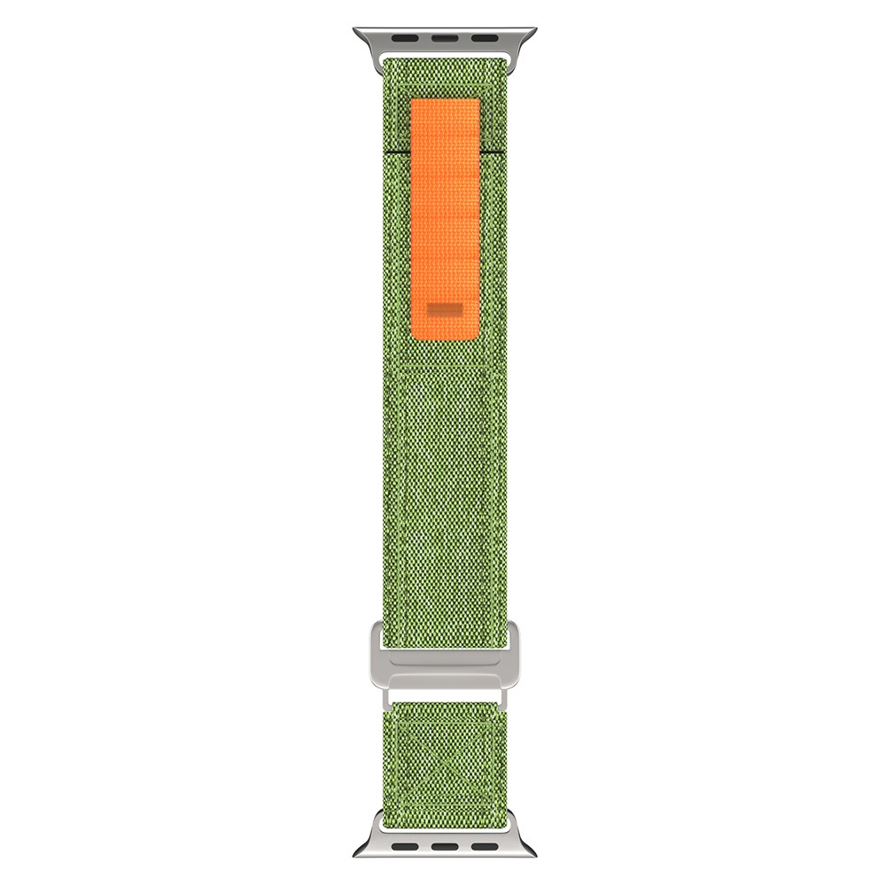 Apple Watch (49/46/45/44 mm) Nylon Armband mit Klettverschluss (Gelenkumfang: 135-210mm) - Grün / Orange