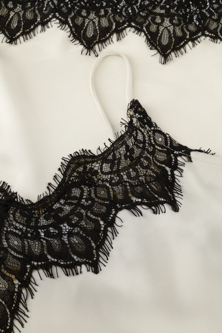 beige haute l'amitié tops & t-shirts naomi asym contrast lingerie top