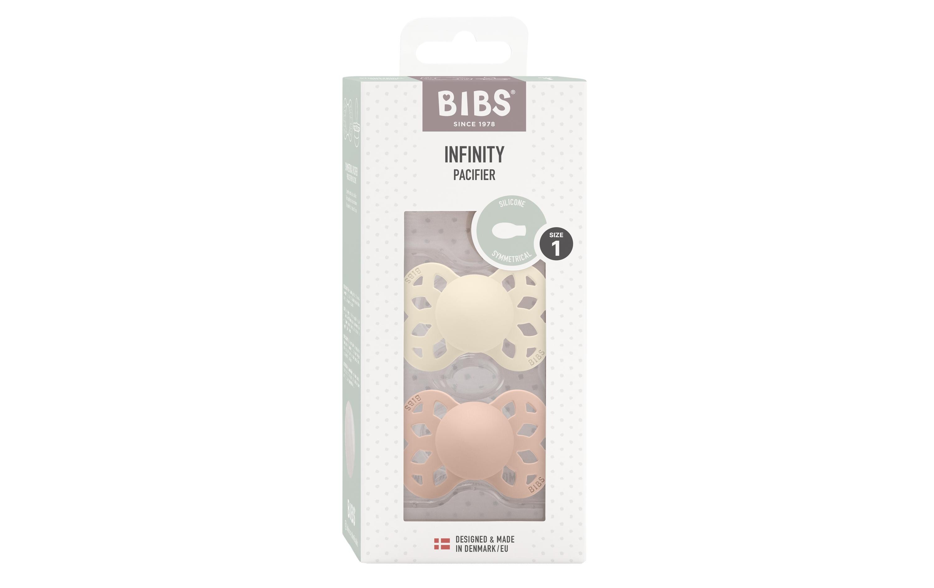 Nuggi symmetrisch 2er Set Ivory/Blush 0-6 Mt.Doppelpack Schnuller für Babys
