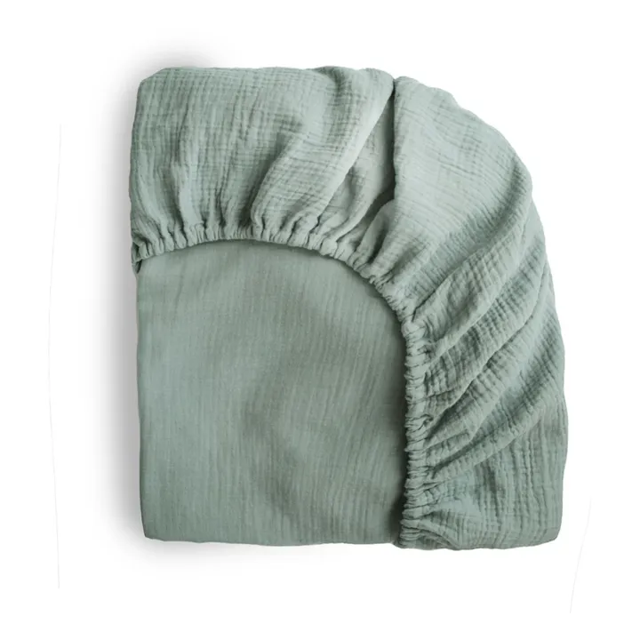 Mushie Drap-housse en coton | Vert
