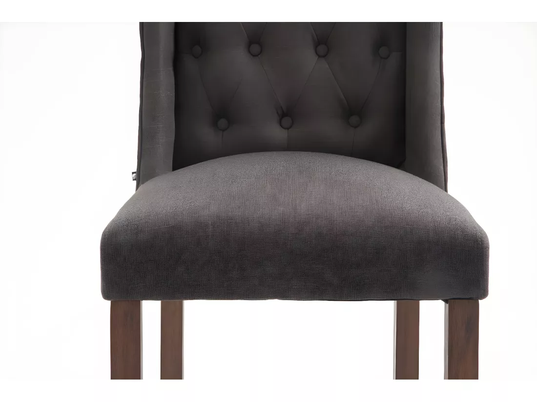 Tabourets de bar - Tissu & Bois - Gris foncé - Cassandra