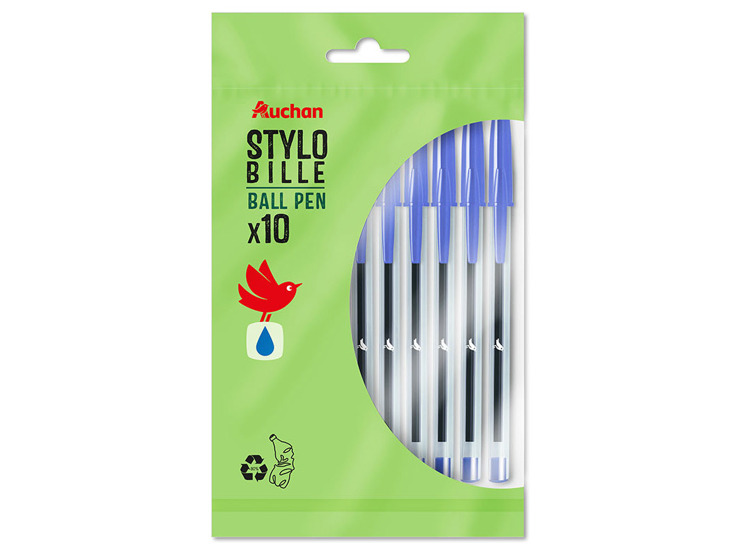 ESFEROGRÁFICA AUCHAN 1MM AZUL 10 UNIDADES