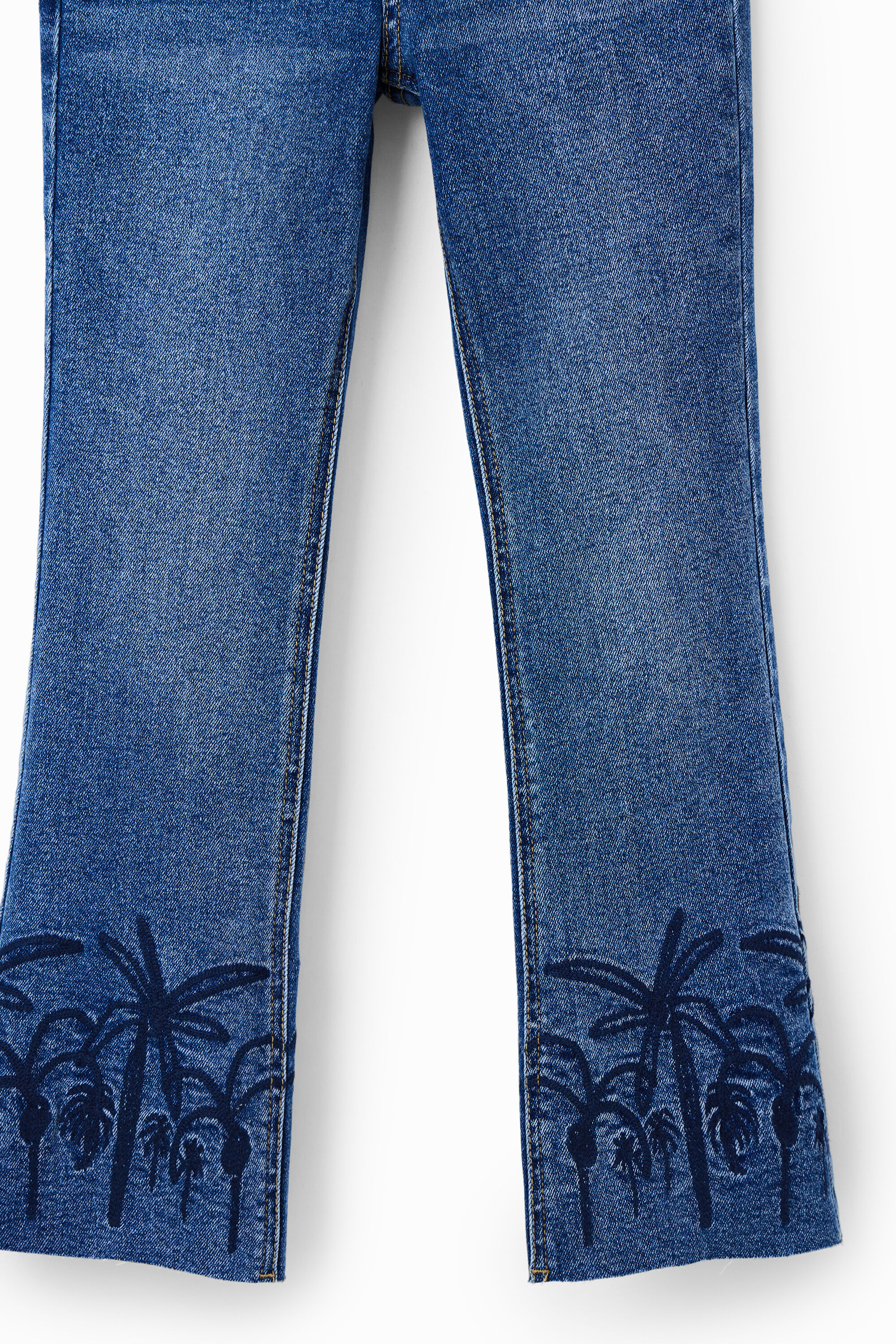 Jean flare long brodé