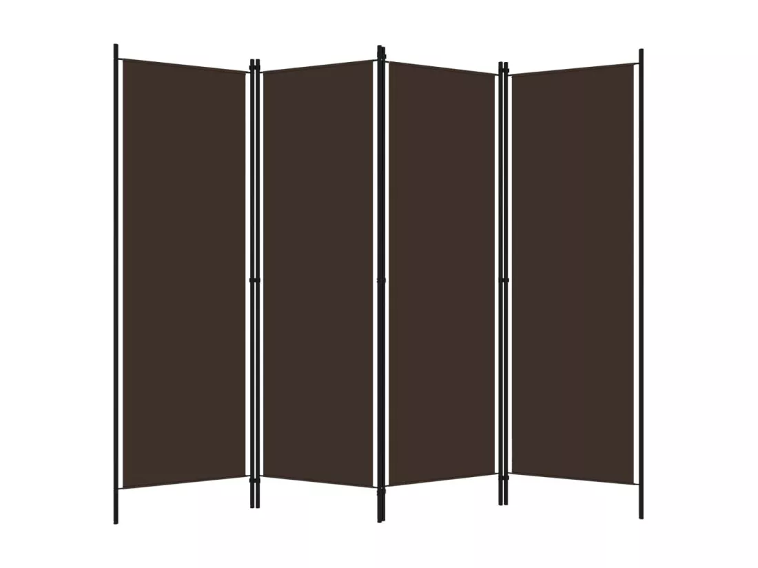 Cloison de séparation 4 panneaux Marron 200x180 cm