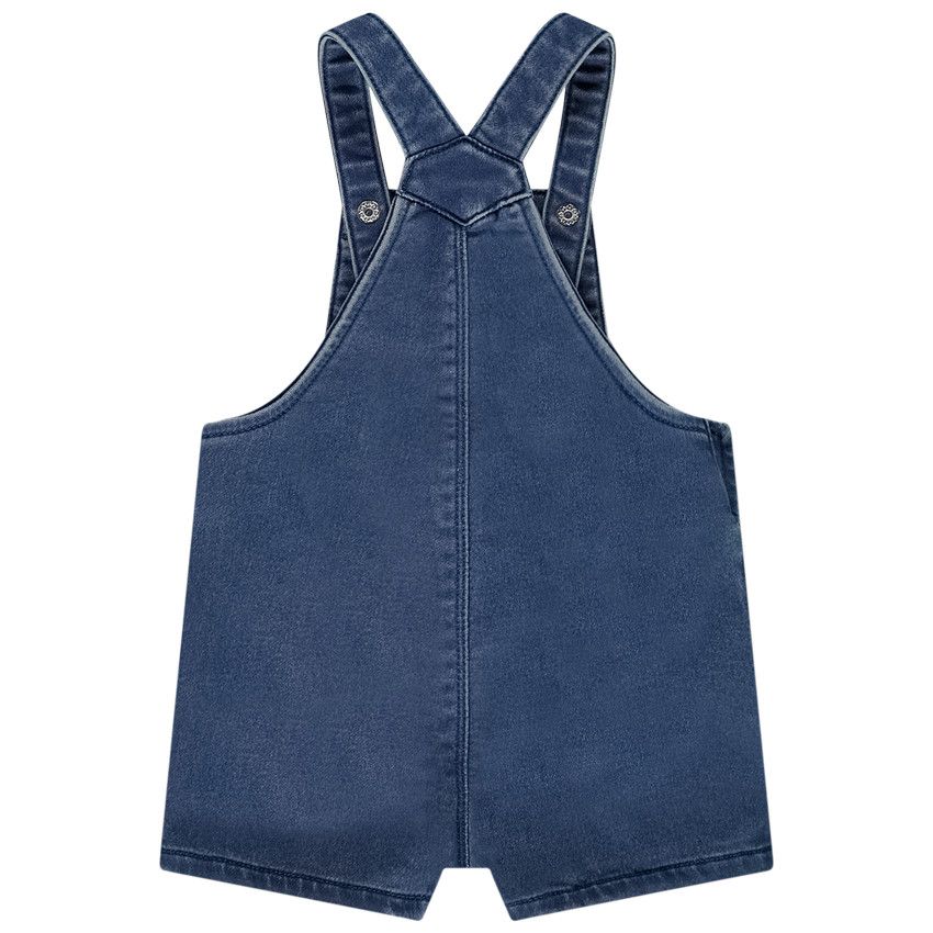 Salopette courte effet jean pour bébé fille - Bleu moyen
