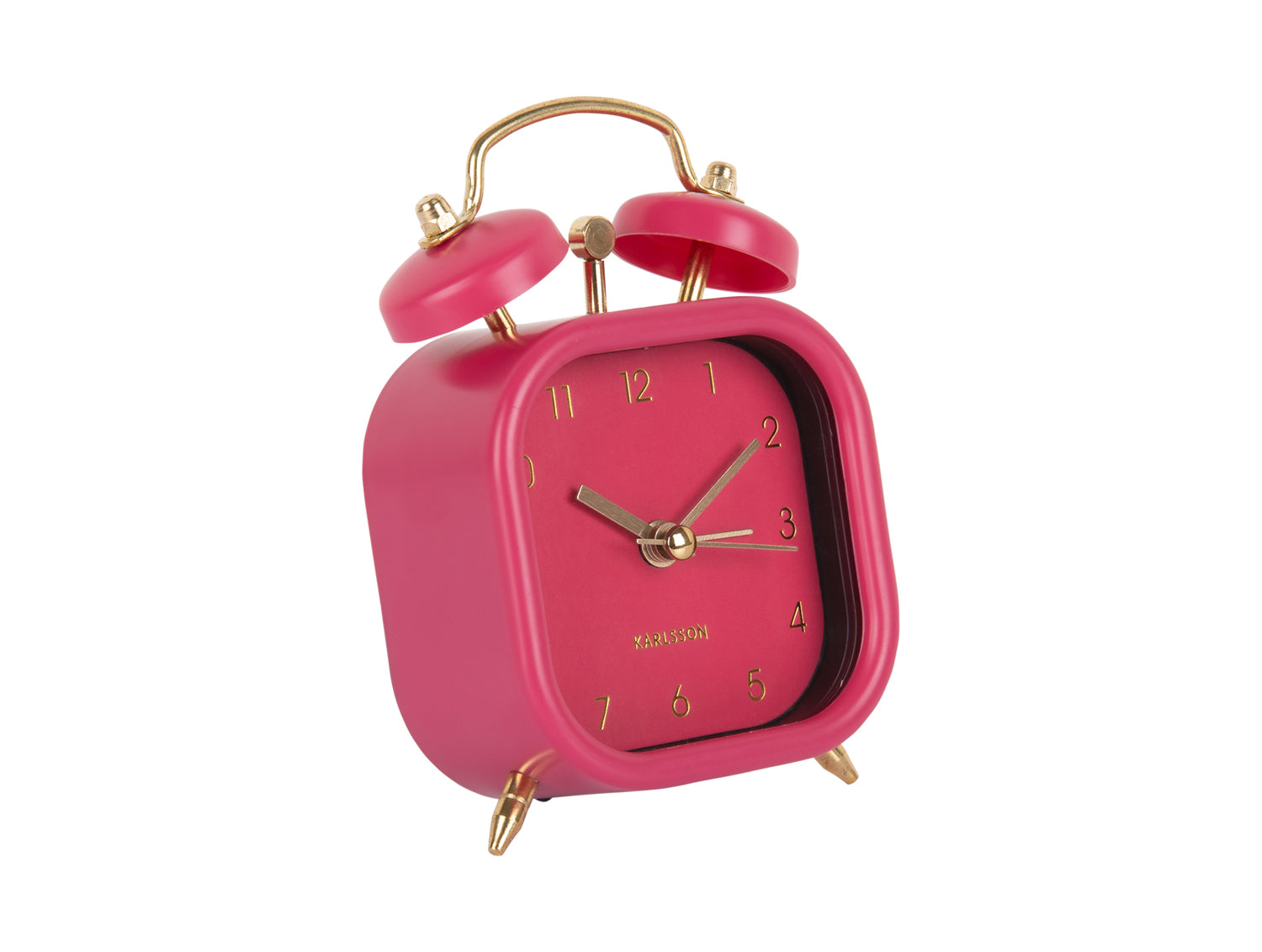 Karlsson - Wekker Metallic Glam Vierkant - Dark pink