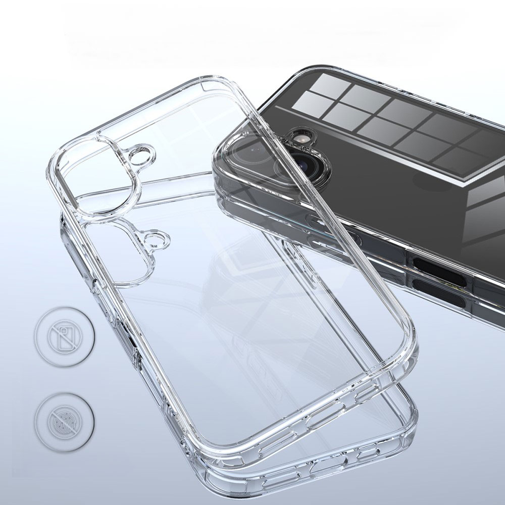 iPhone 16 Hybrid Hülle TPU Bumper mit Acryl Rückseite - Transparent