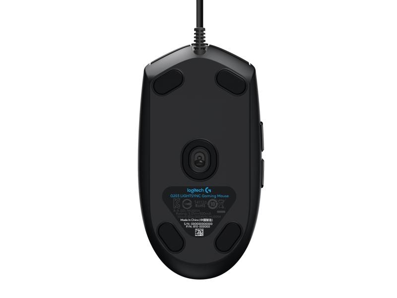 Logitech Gaming-Maus G203 Lightsync Schwarz Reaktionsschnelle und leichte USB-Gamingmaus