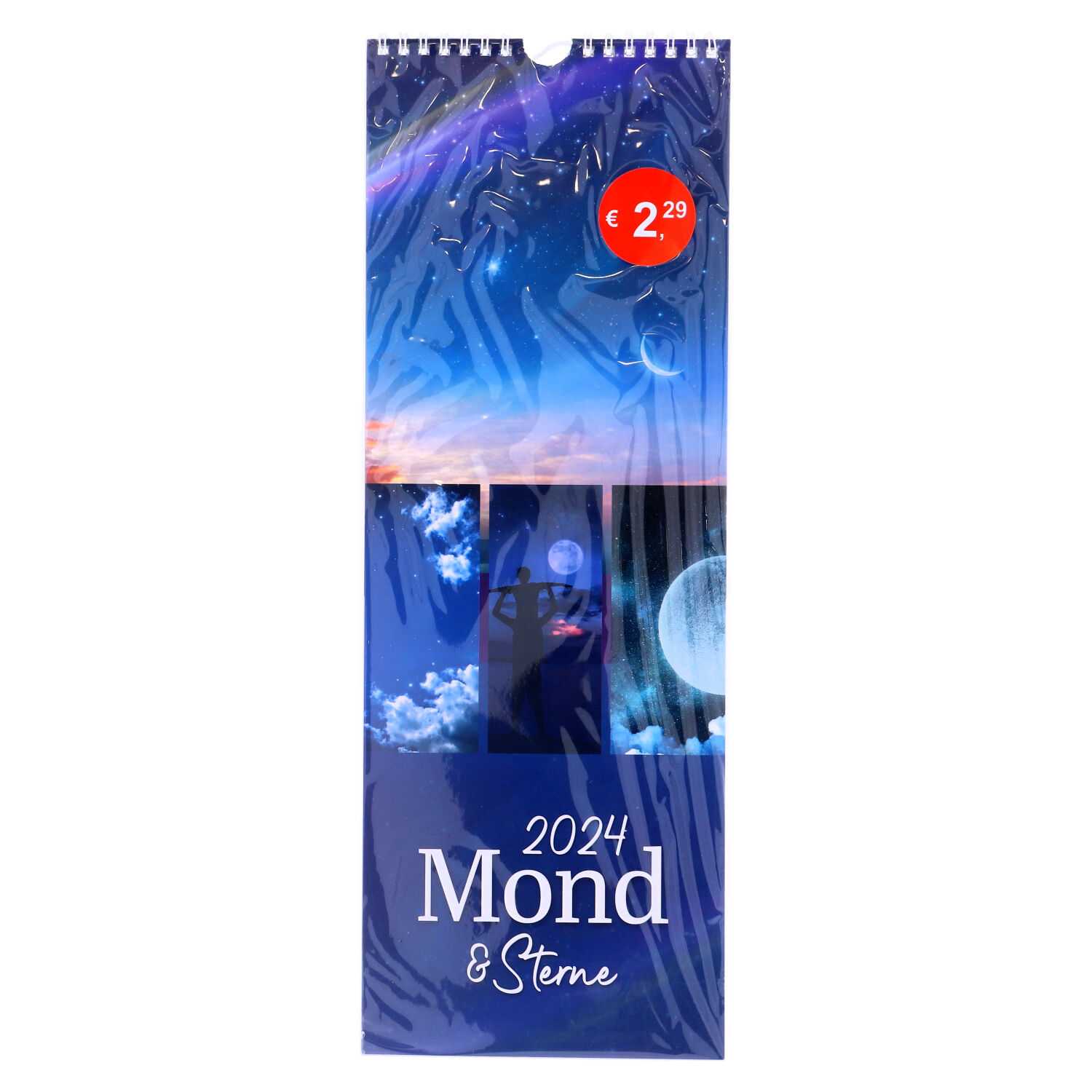 Maxi-Streifen Kalender Mond/Zeit 20 x 45 cm 2fach