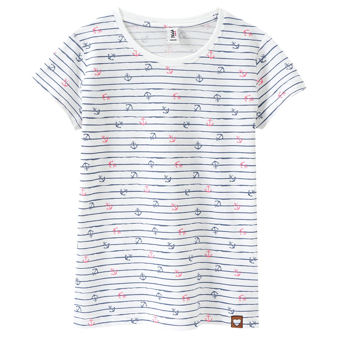 Yigga Mädchen T-Shirt mit Anker-Print weiss