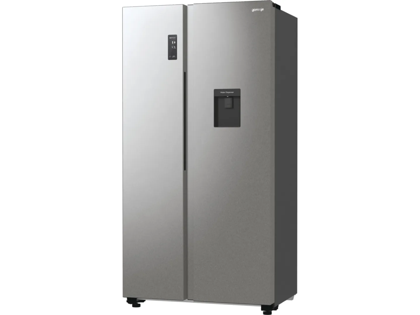 Gorenje G600 NRR9185EAXLWD - Køleskab/fryser - side-by-side med vanddispenser - bredde: 91.5 cm - dybde: 67 cm - højde: 178.6 cm - 547 liter - Klasse E - struktureret grå metallisk