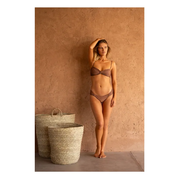 Khaven Bas de Maillot Elena Métallisé | Chocolat