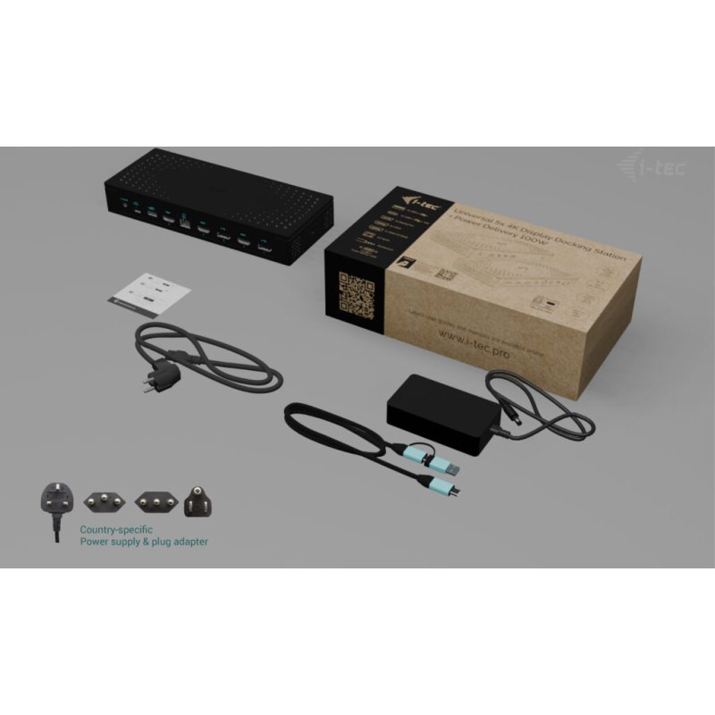 i-tec Universal 5x 4K/60Hz Display Docking Station + Power Delivery 100W