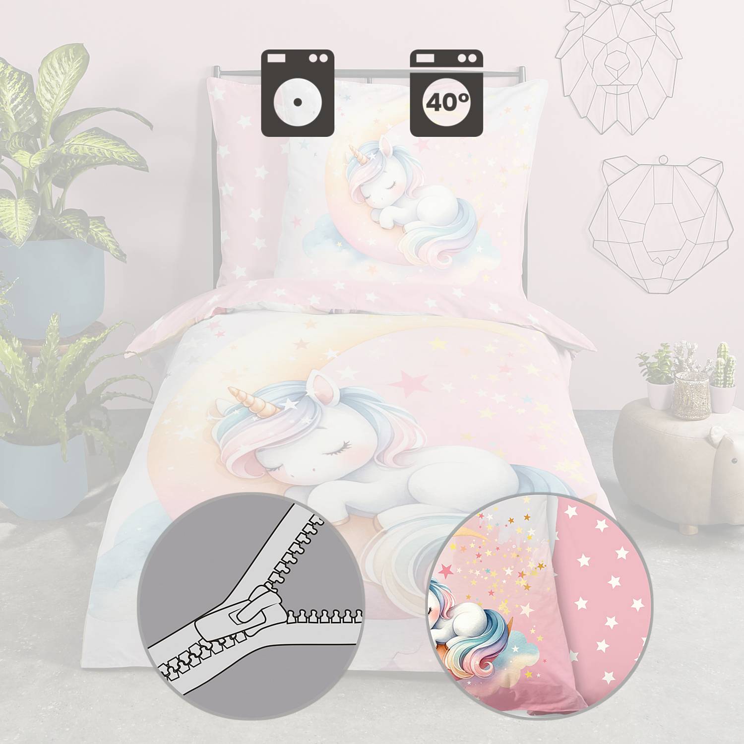 Good Morning Renforcé Kinder-Wendebettwäsche 