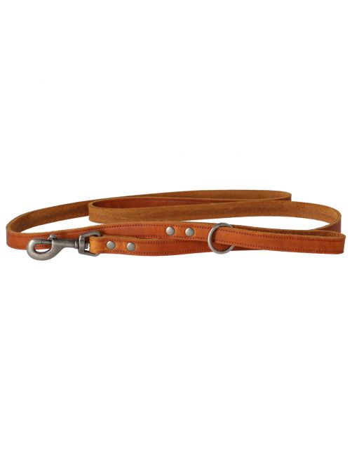 Adori Looplijn Vetleder Met Print - Hondenriem - 180x1.8 cm Cognac M\/L