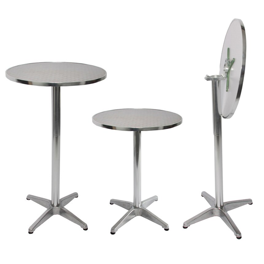 Set Stehtisch + Stehtischhusse MCW-J30, Bistrotisch Tischhusse, klappbar höhenverstellbar Ø 60cm ~ Husse bordeaux-rot