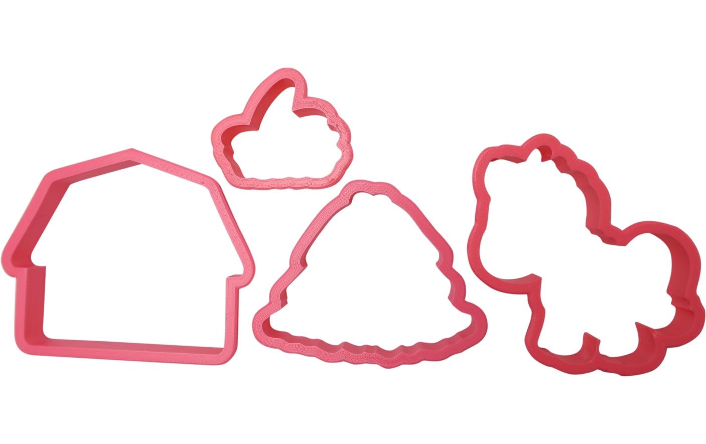 Guetzli-Ausstecher Serie Bauernhof mit PferdestallRosa Cutter Pferd