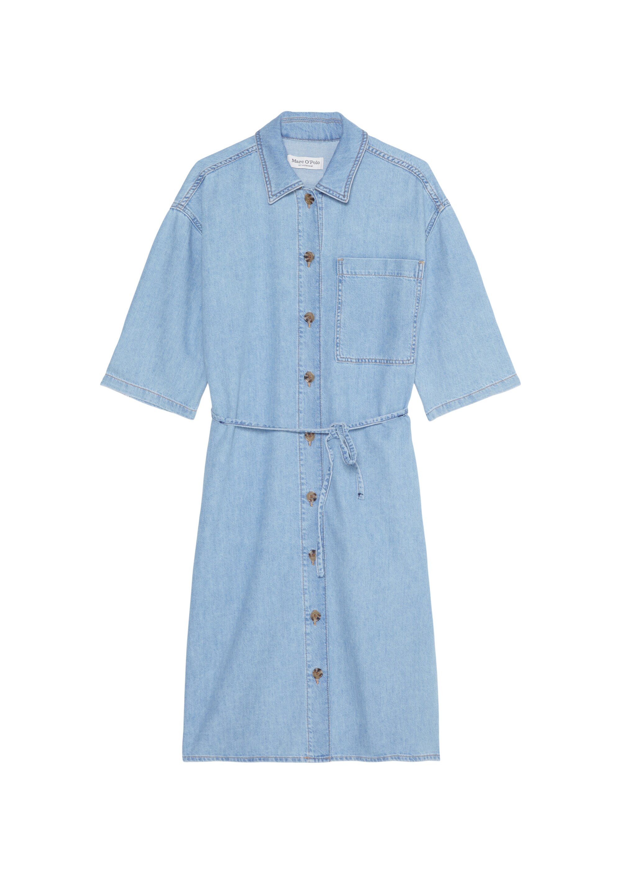 Jeans-Hemdblusenkleid relaxed aus Organic Cotton-Lyocell-Mix