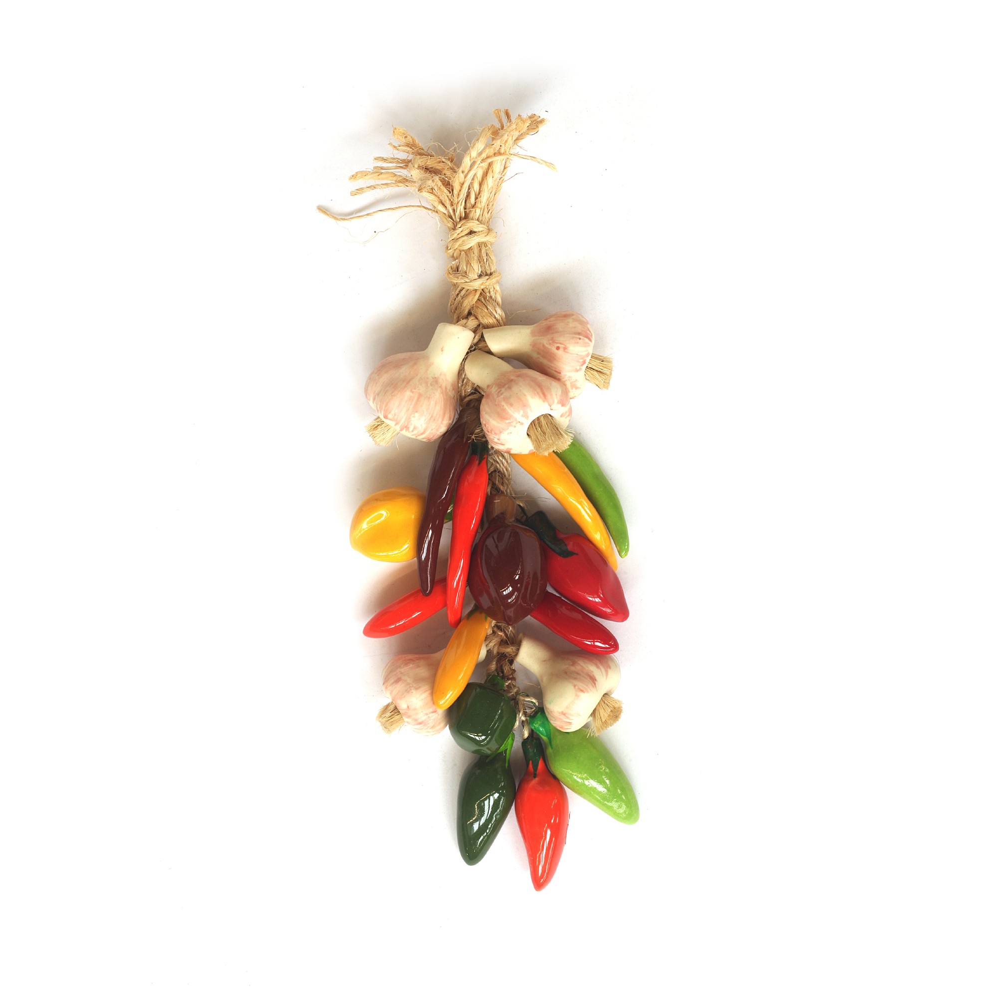 Knoblauch-Zopf Keramik, multicolor, H 35 cm, T 10 cm, B 10 cm von fischer's lagerhaus