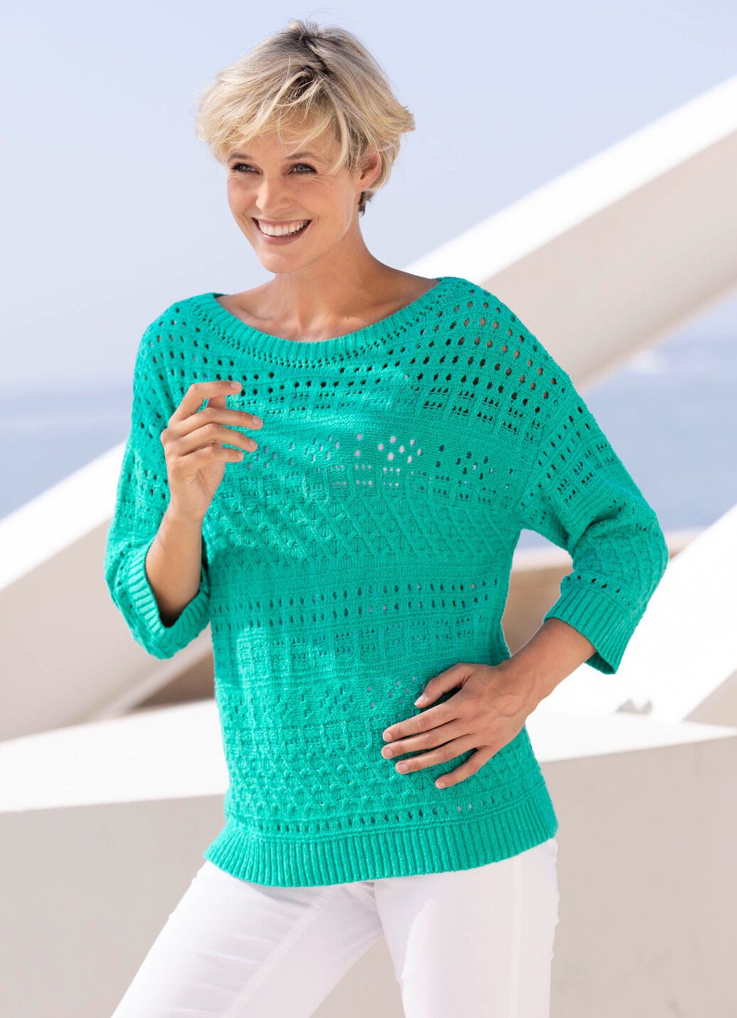 Pullover in Feinbouclé