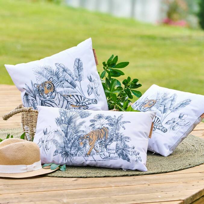 Coussin déco d'extérieur MAORIA motif Tigre