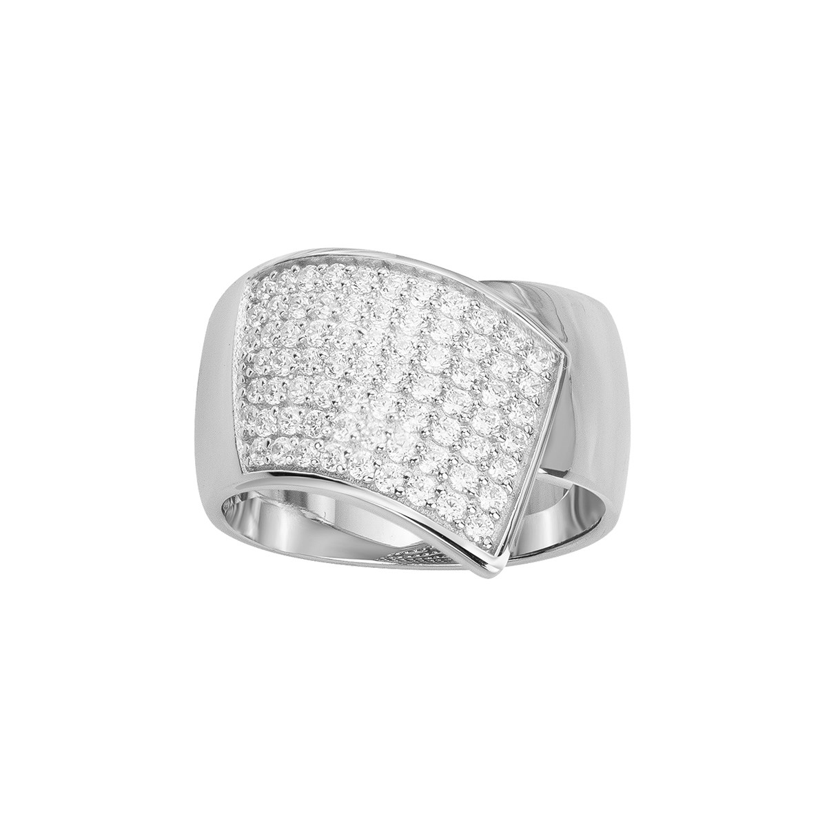 Bague en Argent avec oxyde de zirconium blanc