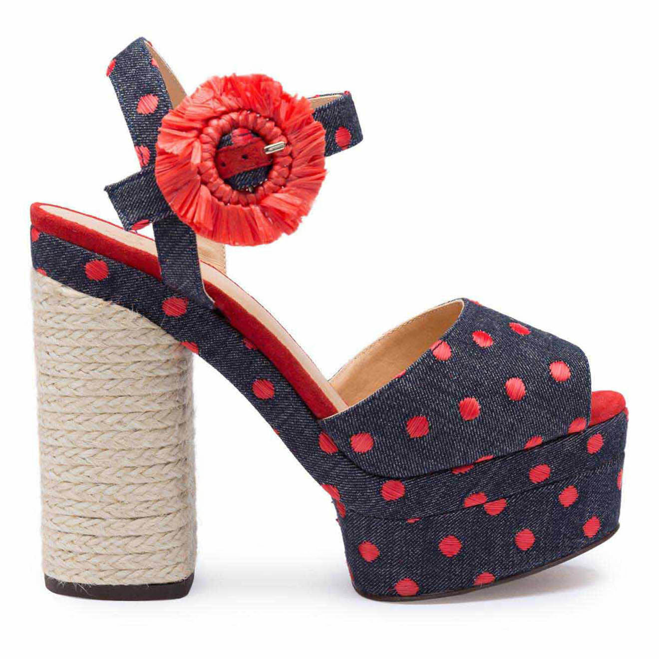 Castaner Sandales Acacia à pois rouges - Talon 14 cm