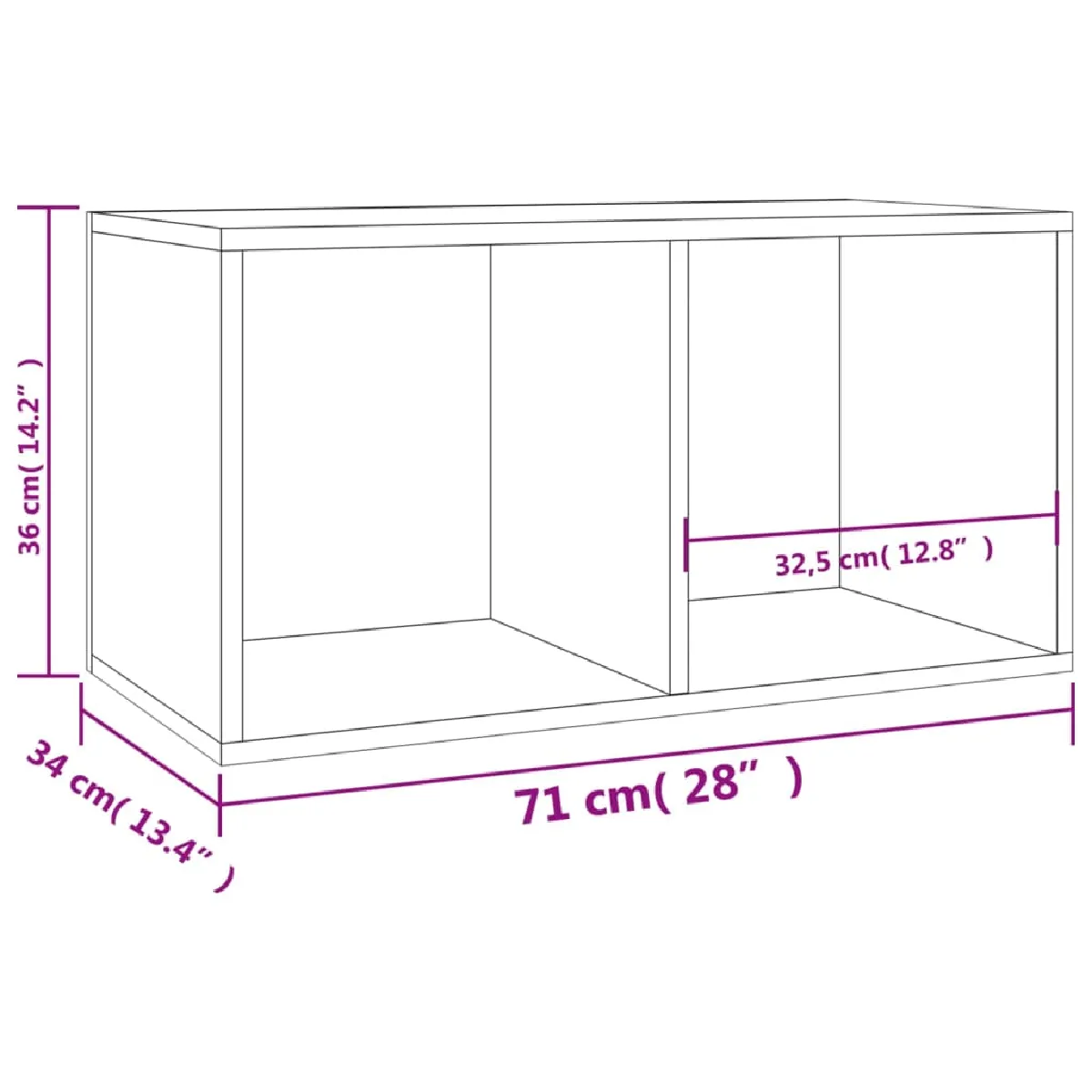 vidaXL Boîte de rangement vinyles - Chêne sonoma