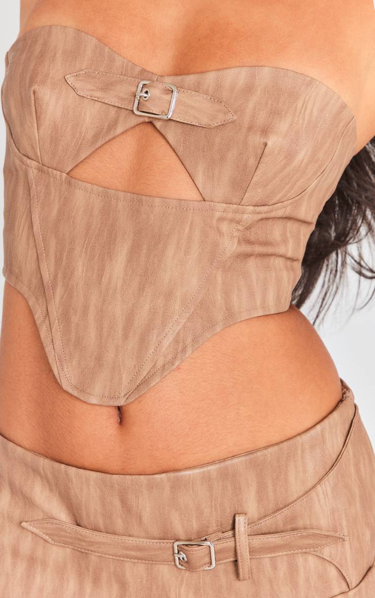 Haut Bandeau En Synthétiquecuir Lavé Avec Détail Boucle