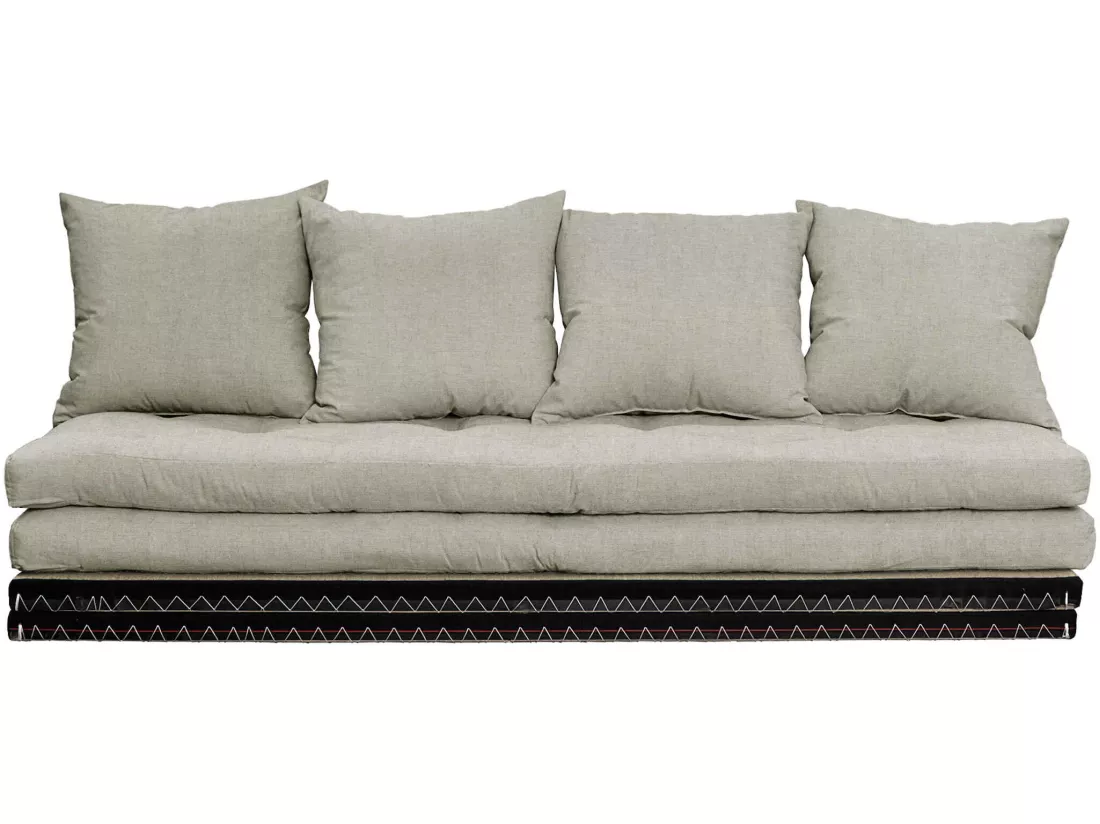 Futon canapé lit 3 places 2x70x200 CHICO lin