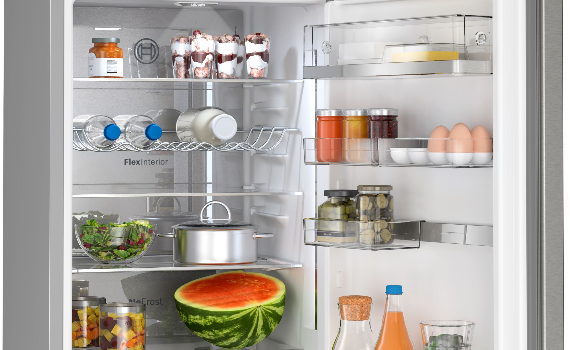 Refrigerador Combinado Independente Série 6 203 x 60 cm em Aço Inoxidável Resistente a Impressões Digitais KGN39AIBT