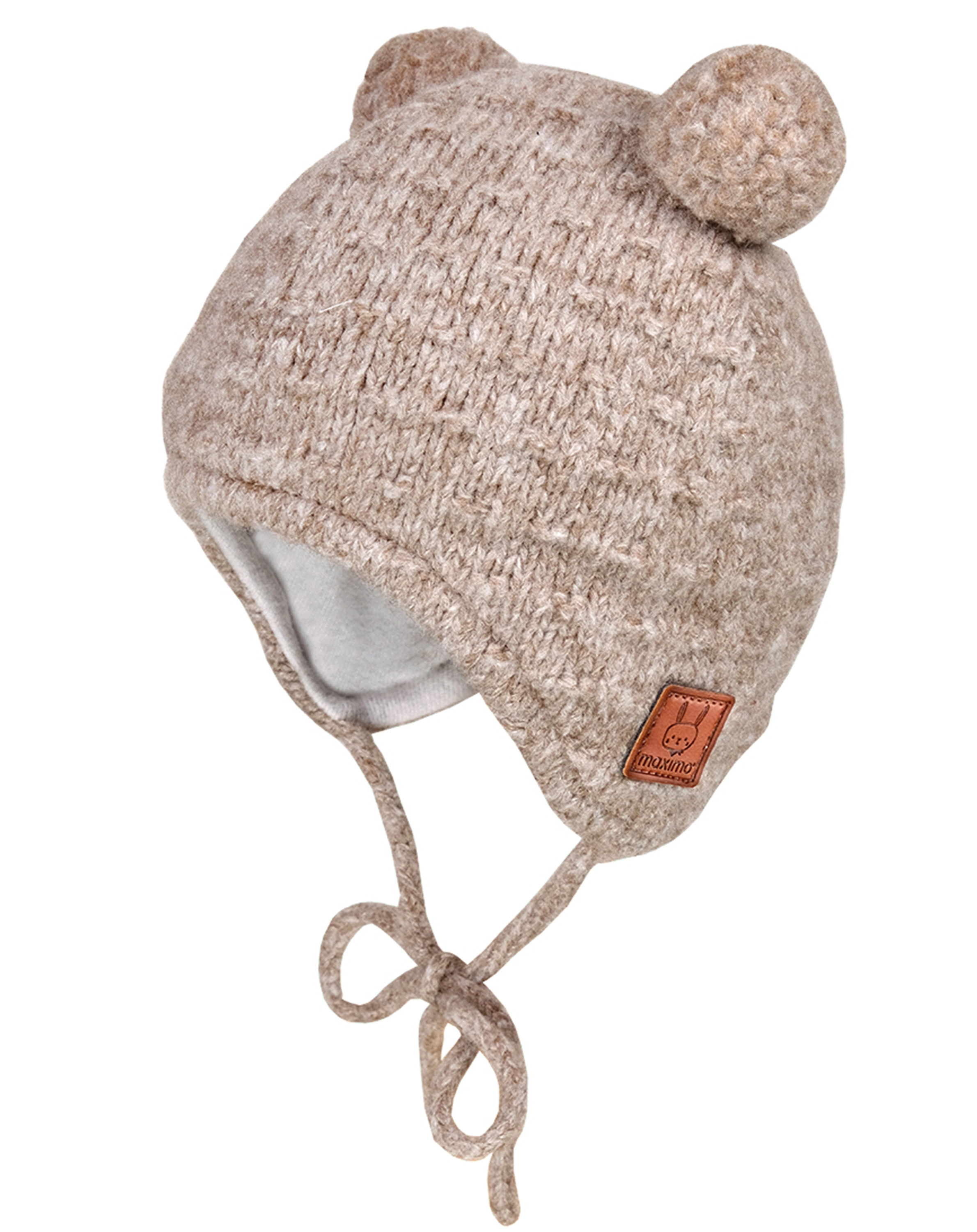 Binde-Strickmütze BABY BOMMEL in braun meliert