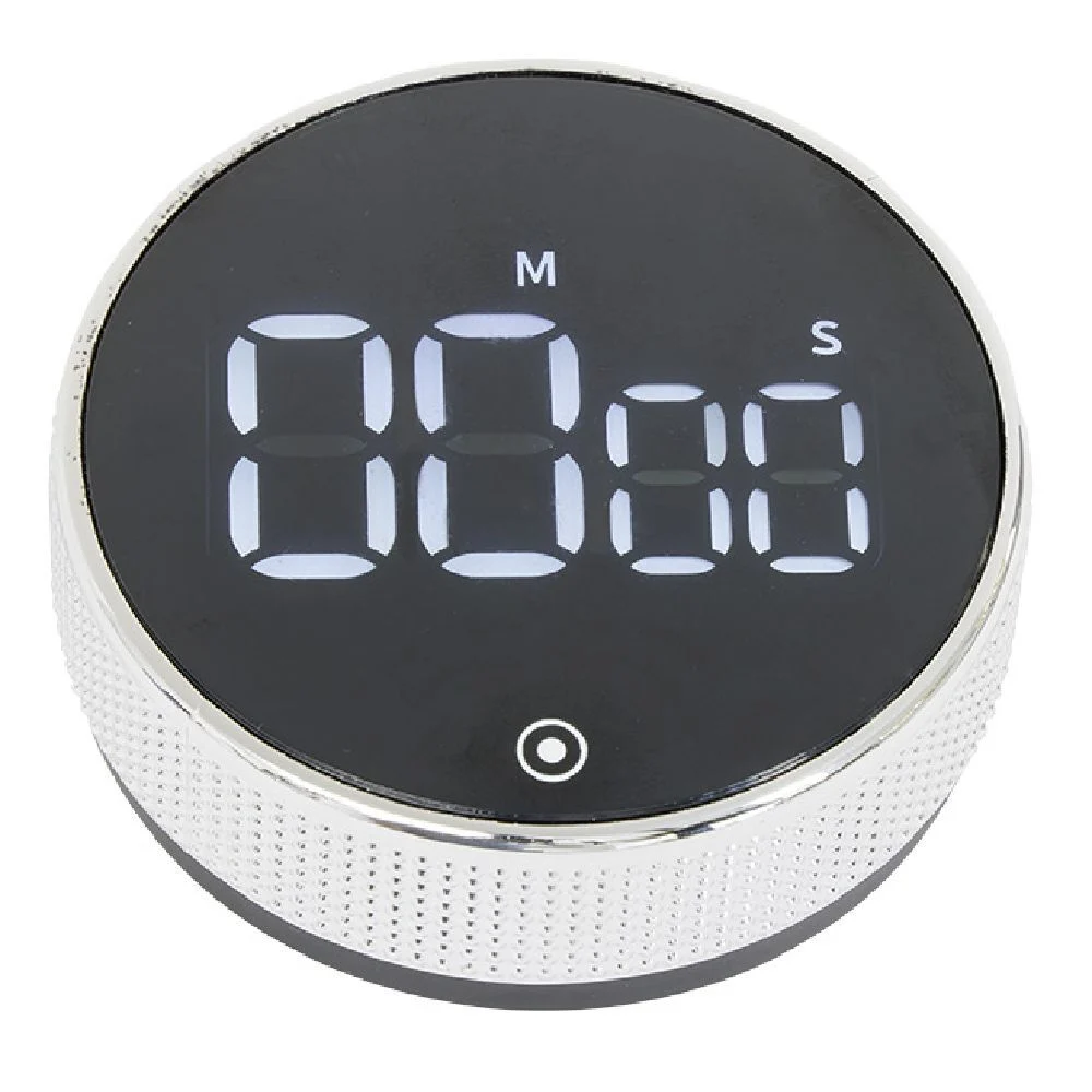 Minuteur numérique magnétique noir Ø7,8x2,7cm