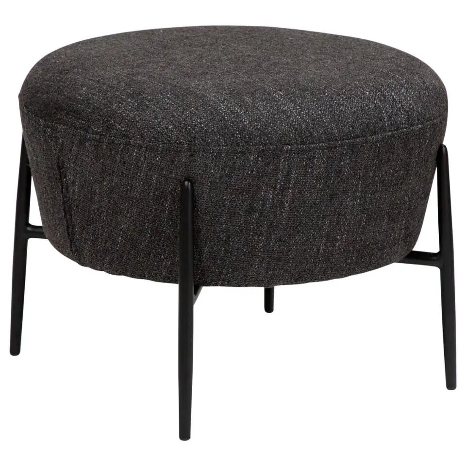Hioshop Orbit Dan-Form poef bouclé zwart