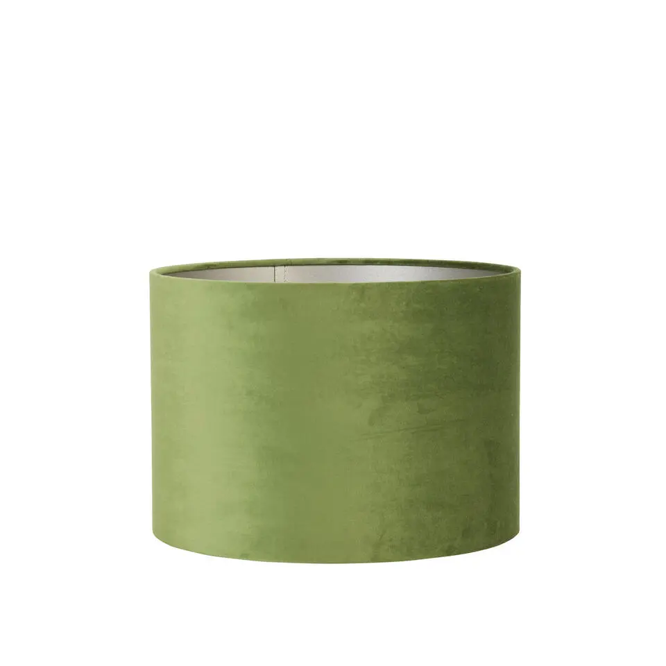 Cilinder Lampenkap Velours - Olive Green - Ø30x21cm