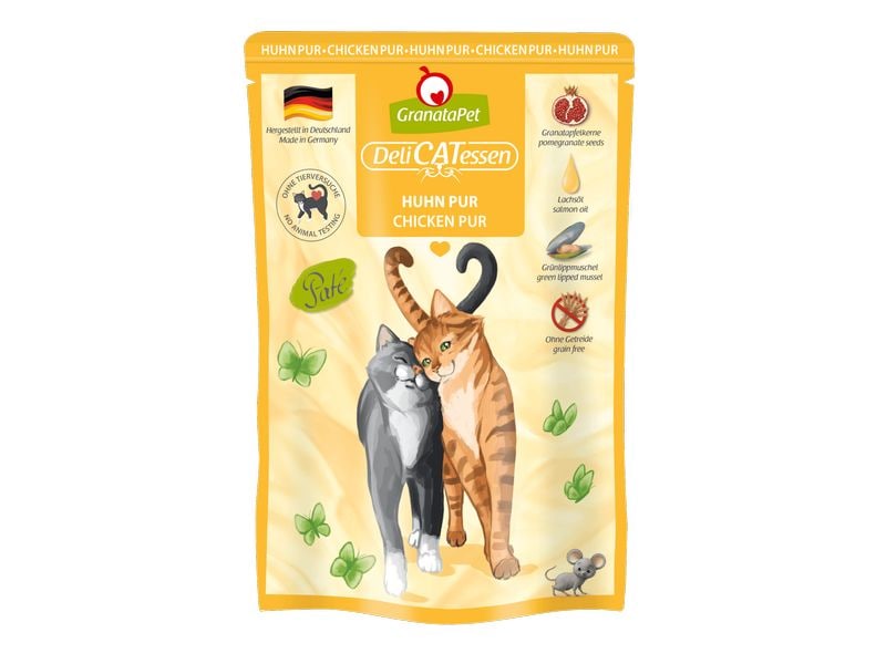 GranataPet Nassfutter DeliCATessen Huhn PUR 85 g Alleinfuttermittel für ausgewachsene Katzen