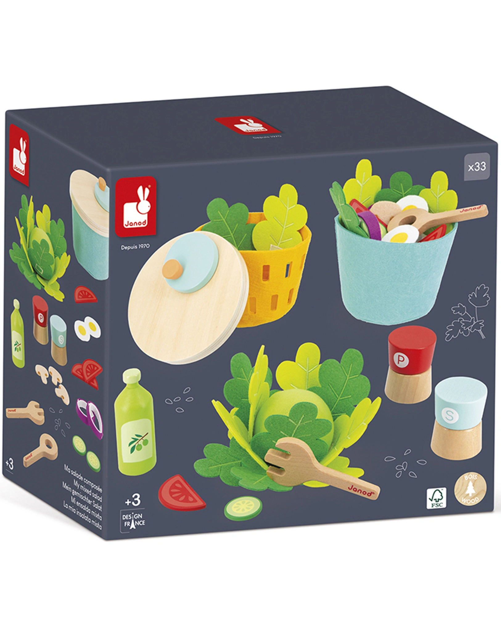 Spiel-Lebensmittel GEMISCHTER SALAT 33-teilig
